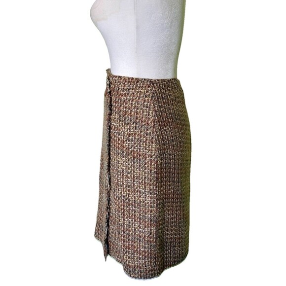 Dalia Women’s Classic Tweed Button Wrap Plaid Heritage Preppy Academia Skirt 10 - Picture 3 of 6